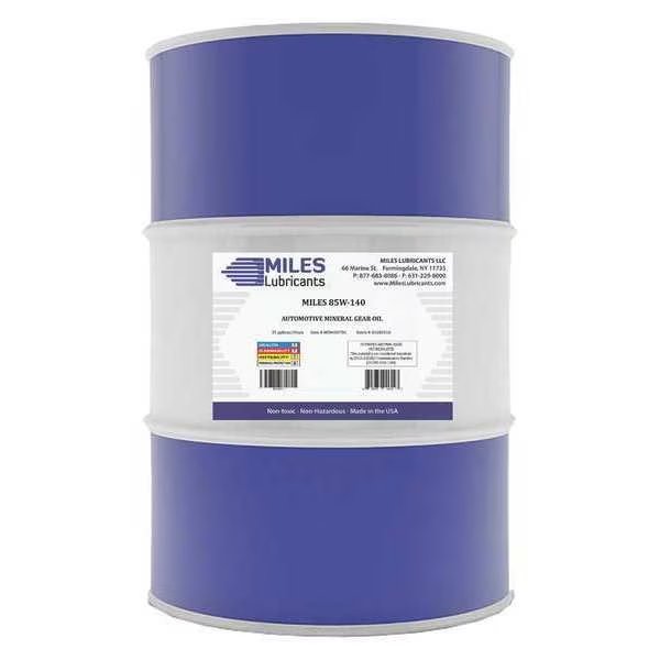 55 gal Gear Oil Drum Not Specified ISO Viscosity, Not Specified SAE, Yellow, Miles Lubricants, Mfr#: M00600701