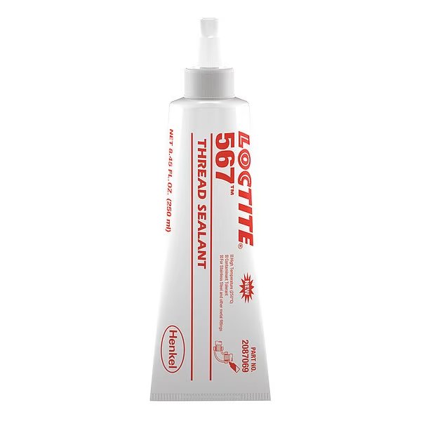 Pipe Thread Sealant, 567, 8.5 fl oz, Tube, Off-White, High-Temp Resistant, Loctite, Mfr#: 2087069