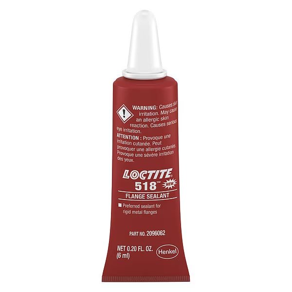 Anaerobic Gasket Sealant, 6 mL, Red, Temp Range -65 to 300 Degrees F, Loctite, Mfr#: 2096062