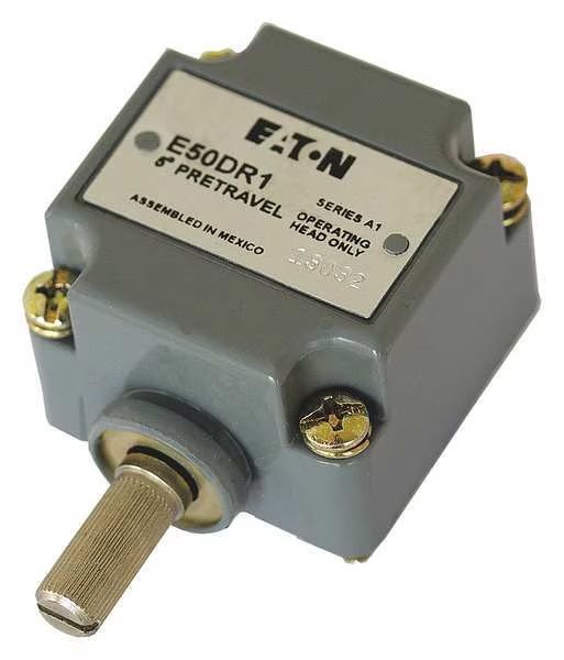 Cutler-Hammer Lmt Switch Hd, Rotary Lvr, Side, .63 In, 10A, Eaton, Mfr#: E50DR1