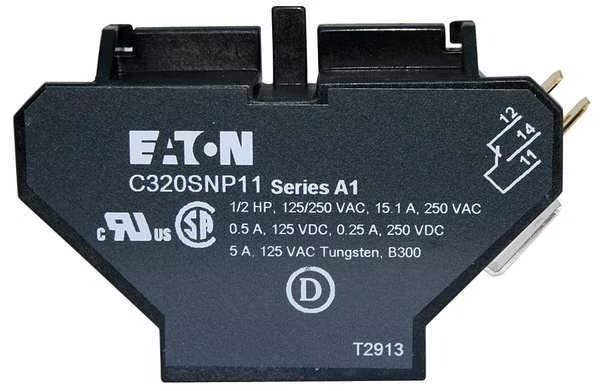 Cutler-Hammer Aux Contact Block, 1NO/1NC, 10A, Eaton, Mfr#: C320SNP11