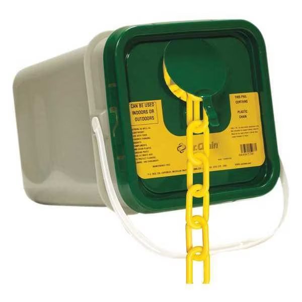 2" x 120 ft. Heavy Duty Plastic Chain - Yellow, Pail, EnjoyTool Select, Mfr#: 51002-P
