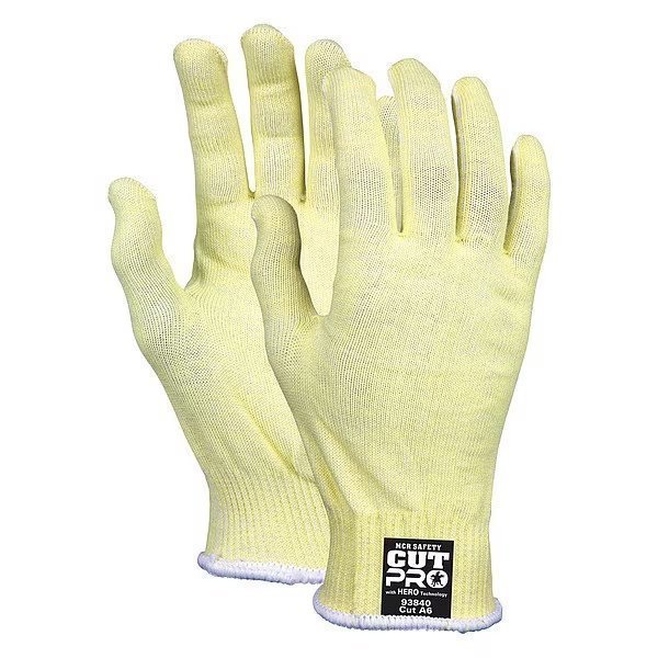 Cut Resistant Gloves, A6 Cut Level, 13 ga, Yellow, L, Mcr Safety, Mfr#: 93840L