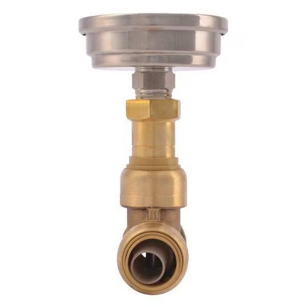 1/2" Push-Fit DZR Brass Temperature Gauge, Sharkbite, Mfr#: 24437