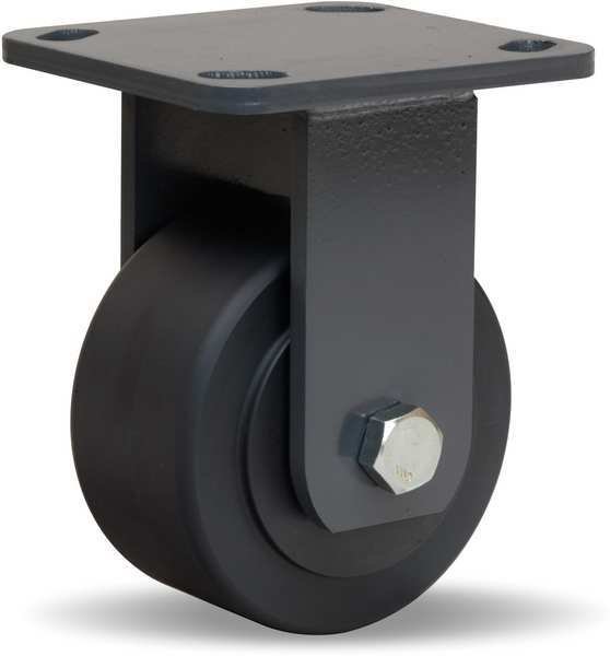 Plte Caster, Rgd, Nylon, 4 in., 2000 lb., B, Hamilton, Mfr#: R-WH-4NYB