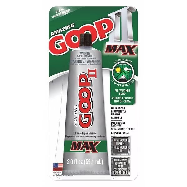 Adhesive, GOOP Series, Clear, 1 to 3 day Full Cure, 2 oz, Tube, Eclectic Products, Mfr#: 142100