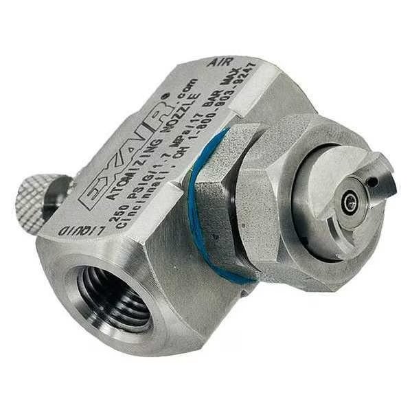 Atomizing Spray Nozzle, 2.5 to 7.5 gph, Exair, Mfr#: EF1020SS