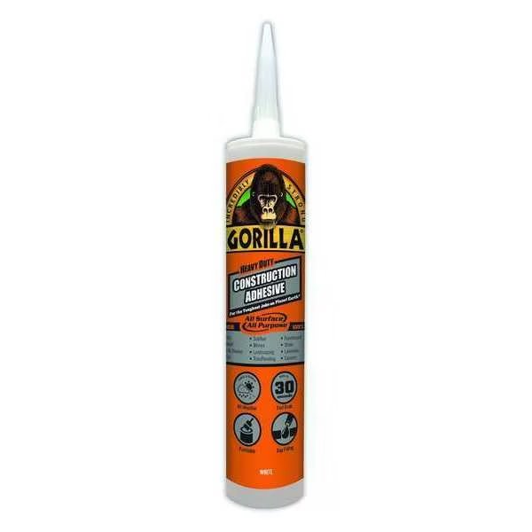 Construction Adhesive, Heavy Duty Series, White, 9 oz, Cartridge, Gorilla Glue, Mfr#: 8010001