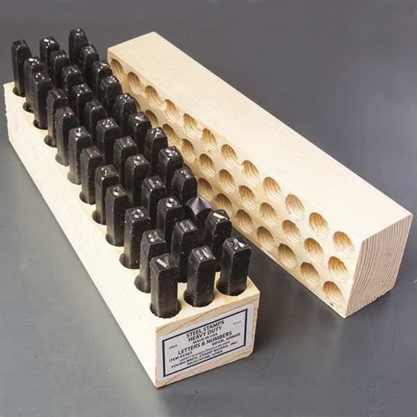 Steel Stamps Set, 3" Shank L, Steel, 6363, Young Bros Stamp Works, Mfr#: 06363