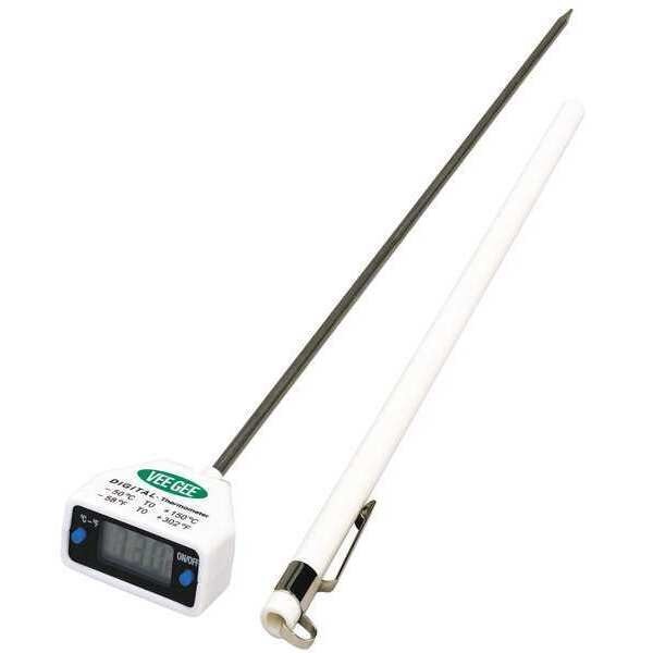 12" Stem Digital Pocket Thermometer, -58 Degrees to 302 Degrees F, Vee Gee, Mfr#: 83210-12