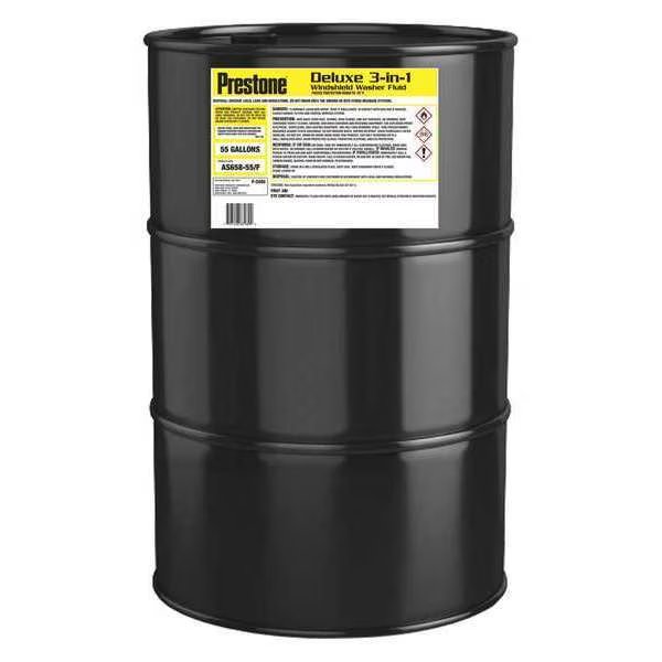 55 gal Windshield Washer/De-Bug/De-Icer/Water Repellent Drum, Prestone, Mfr#: AS658-55