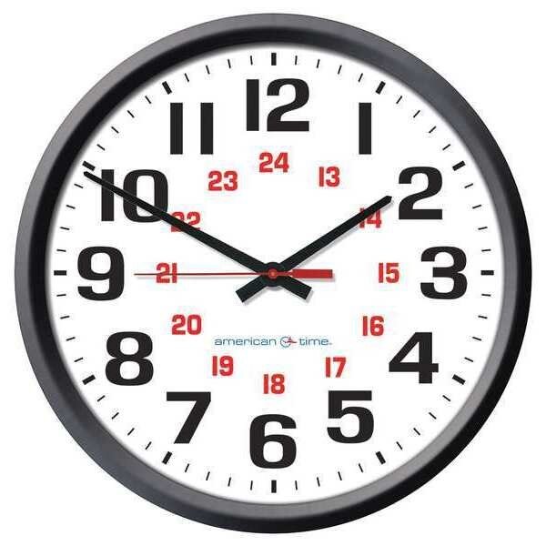 Clock, Plastic Case, 12/24 hr. Format, 110V, American Time, Mfr#: E56BAAV324