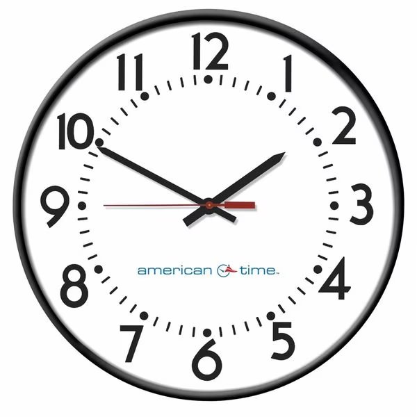 Clock, Steel Case, Analog, 1-5/8" D, 110V, American Time, Mfr#: U55BHAA504