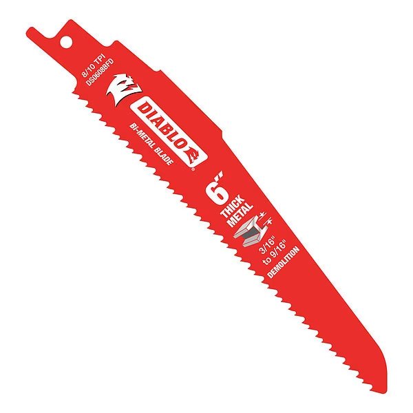6" L x Metal Cutting Reciprocating Saw Blade, Diablo, Mfr#: DS0608BFD5