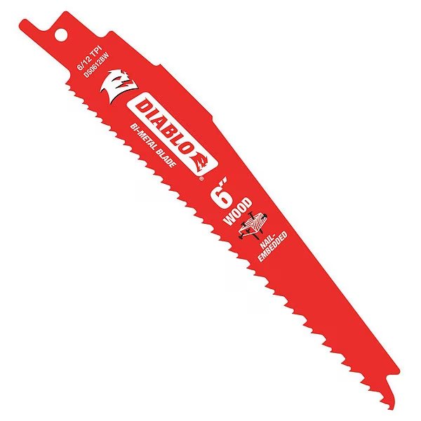 6" L x Metal Cutting Reciprocating Saw Blade, Diablo, Mfr#: DS0612BW5