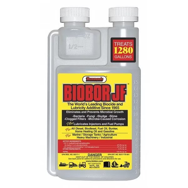 Diesel Fuel Additive, Biocide, JF, 16 oz, Diesel Engines, Biocide and Lubricant, Biobor, Mfr#: BB16EZ01US-2