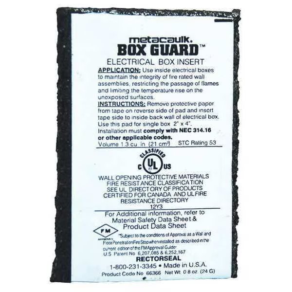 Fire Barrier Pad, 1-13/16" L, 1/4" W, Metacaulk, Mfr#: 66366