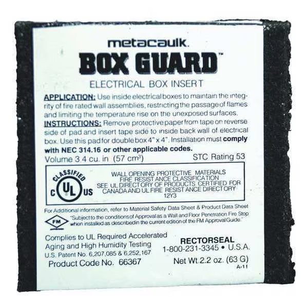 Fire Barrier Pad, 3-11/16" L, 1/4" W, Metacaulk, Mfr#: 66367