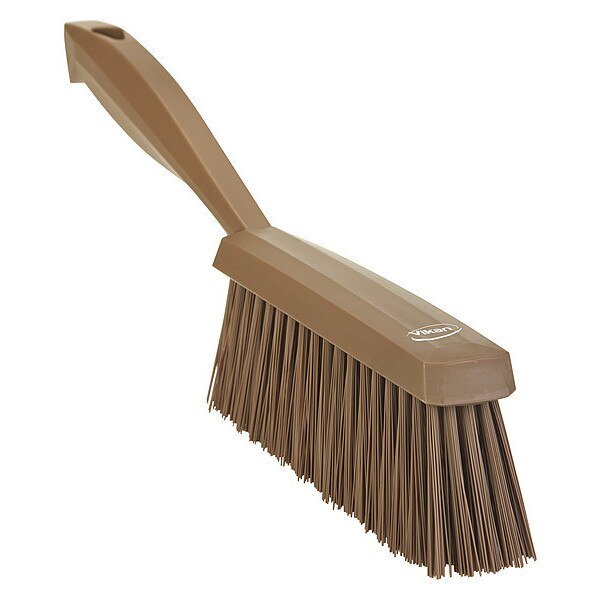 1 19/32 in W Bench Brush, Medium, 6 1/2 in L Handle, 6 1/2 in L Brush, Brown, Polypropylene, Vikan, Mfr#: 458966
