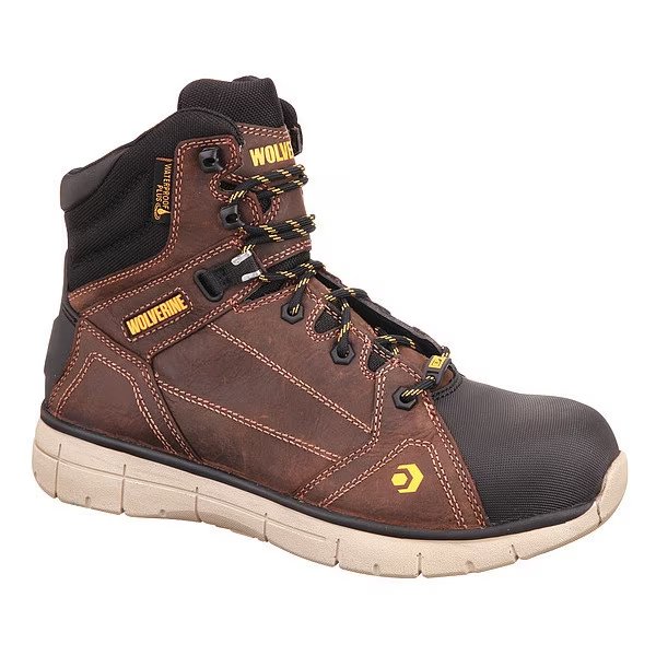 Size 11 Men's 6 in Work Boot Composite Work Boot, Brown, Wolverine, Mfr#: W10797