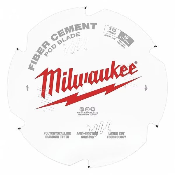 10" PCD/Fiber Cement Circular Saw Blade, Milwaukee Tool, Mfr#: 48-40-7010