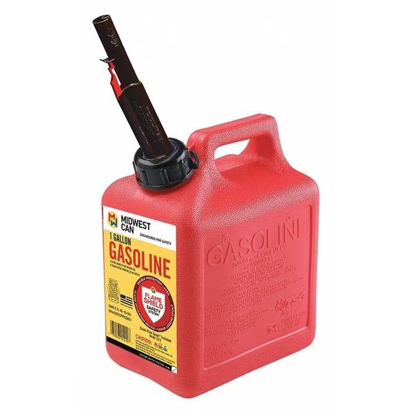 1 gal Red HDPE Gas Can Gasoline, Flame Shield, Mfr#: 1210