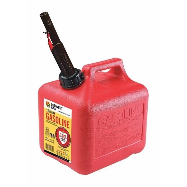 2 gal Red HDPE Gas Can Gasoline, Flame Shield, Mfr#: 2310