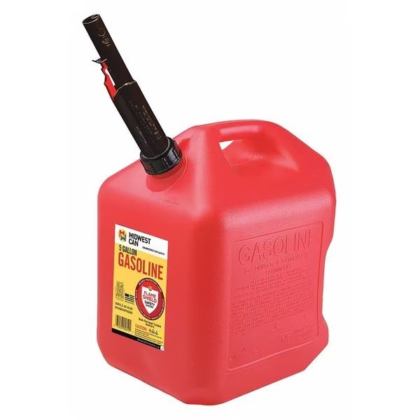 5 gal Red HDPE Gas Can Gasoline, Midwest Can, Mfr#: 5610