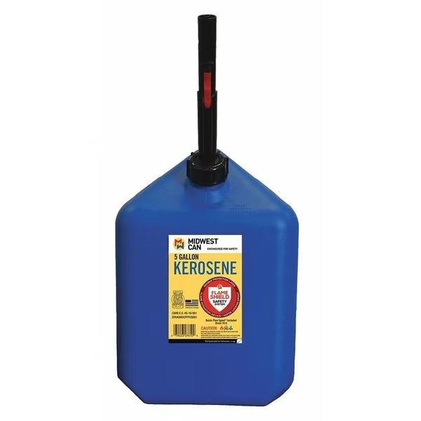 5 gal Blue HDPE Kerosene Can Kerosene, Flame Shield, Mfr#: 7610