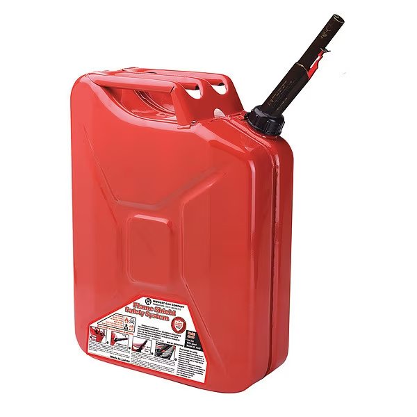 5 gal Red Steel Gas Can Gasoline, Flame Shield, Mfr#: 5810