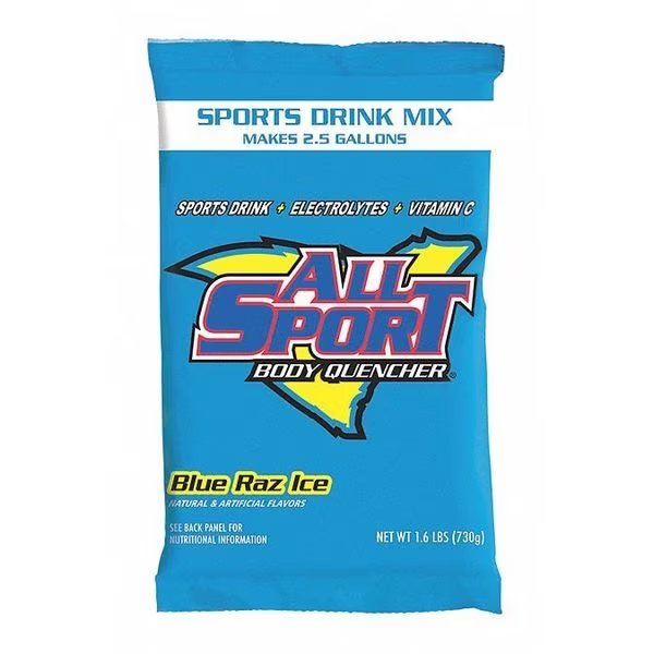 Sports Drink Mix, Regular, Blue Raz, 32 PK, All Sport, Mfr#: 10124808