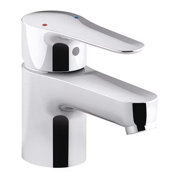 Single Handle Single Hole Mount, 1 Hole Straight Spout Bathroom Faucet, Polished chrome, Kohler, Mfr#: K-16027-4-CP