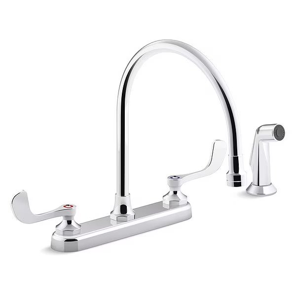 Manual, 8" Mount, Gooseneck Kitchen Faucet, Kohler, Mfr#: K-810T71-5AFA-CP
