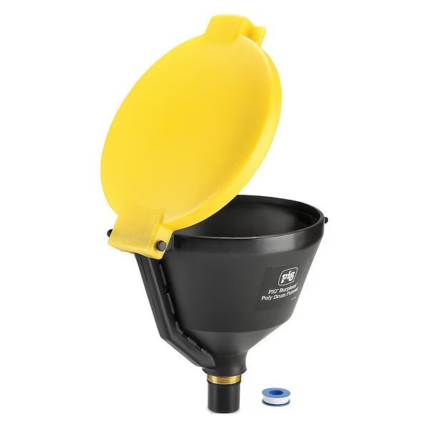 Drum Funnel, 10 gal. Flow Capacity, Yellow, Pig, Mfr#: DRM1680-YW