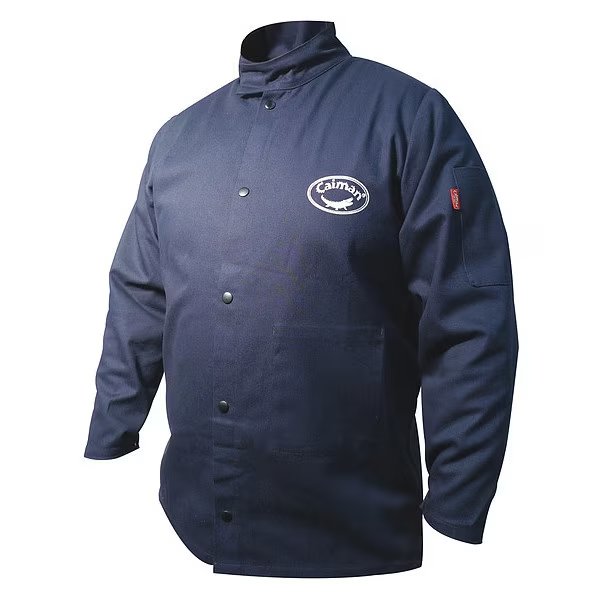 Welding Jacket, 4XL, Navy, 60" to 62" Chest, Caiman, Mfr#: 3000-9