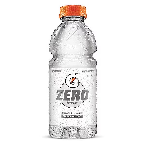 G Zero Sports Drink, Sugar Free, 20 oz ready to drink, Glacier Cherry, 24 Pack, Gatorade, Mfr#: 42146