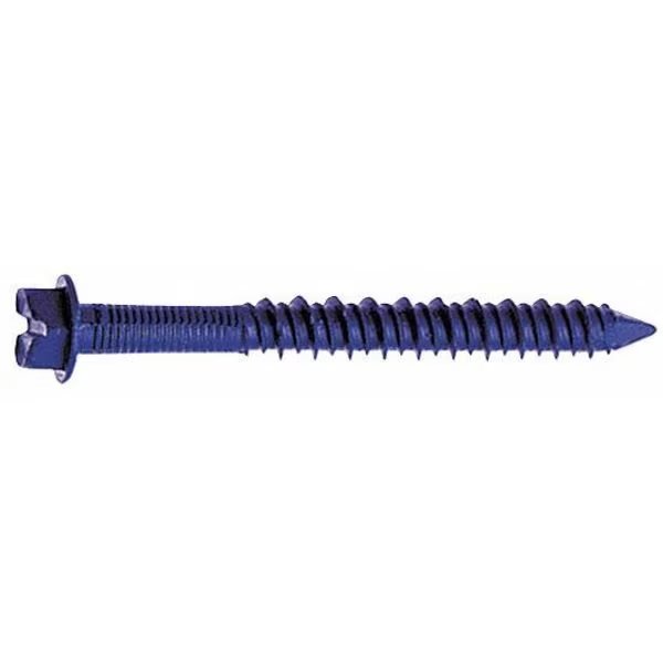 Tapcon Masonry Screw, 3/16" Dia., Hex, 2 3/4 in L, Steel Blue Climaseal, 100 PK, Tapcon, Mfr#: 3145407