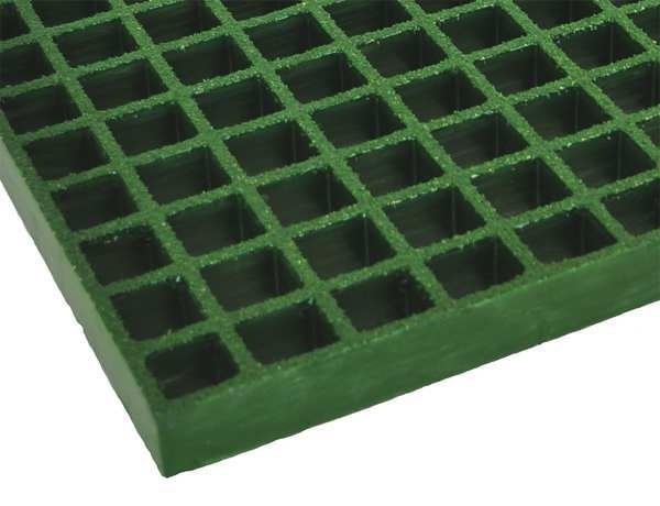 Molded Grating, 48 in Span, Grit-Top Surface, Corvex Resin, Green, Fibergrate, Mfr#: 878870