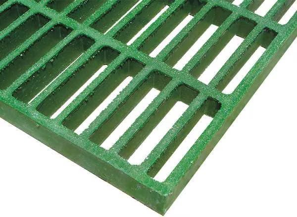 Molded Grating, 36 in Span, Grit-Top Surface, Corvex Resin, Green, Fibergrate, Mfr#: 878850