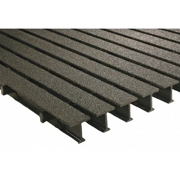 Pedestrian Pultruded Grating, 60 in Span, Grit-Top Surface, ISOFR Resin, Dark Gray, Fibergrate, Mfr#: 873040