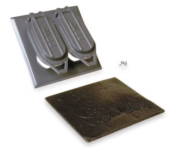 2 -Gang Vertical Weatherproof Cover, 4.531" W, 4.531" H, Bell Outdoor, Mfr#: 5148-0