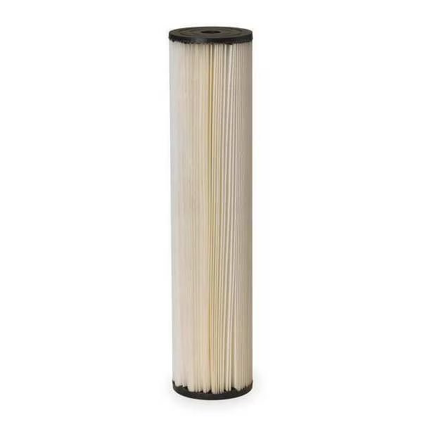 Pleated Filter Cartridge, 10 gpm, 20 Micron, 4-1/2" O.D., 20 in H, Pentair/Pentek, Mfr#: 155305-75