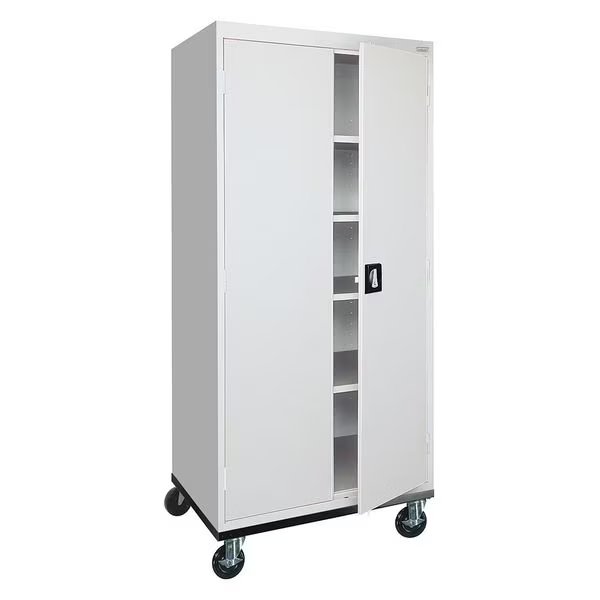 Solid Door Storage Cabinet, 36 in W, 78 in H, 24 in D, Light Gray, Sandusky Lee, Mfr#: TA4R362472-05