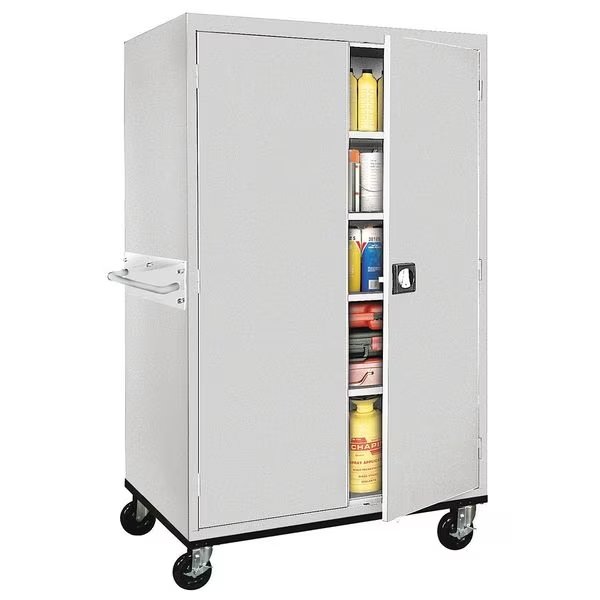 Solid Door Storage Cabinet, 46 in W, 78 in H, 24 in D, Light Gray, Sandusky Lee, Mfr#: TA4R462472-05