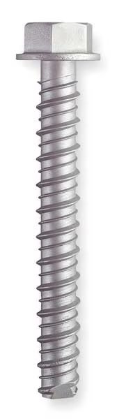 Large Diameter Tapcon Concrete Screw, 5/8" Dia., Hex, 6" L, Steel Zinc Plated, 10 PK, Red Head, Mfr#: LDT-5860