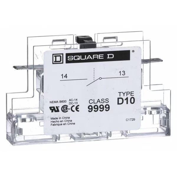 Auxiliary Contact, 1 NO, Square D, Mfr#: 9999D10