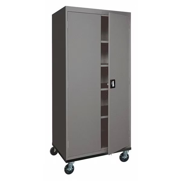 Solid Door Storage Cabinet, 36 in W, 78 in H, 24 in D, Dark Gray, Sandusky Lee, Mfr#: TA4R362472-02