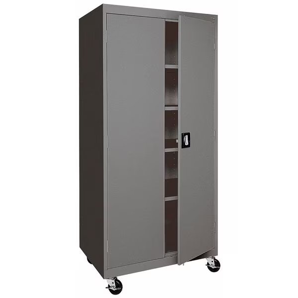 Solid Door Storage Cabinet, 46 in W, 78 in H, 24 in D, Dark Gray, Sandusky Lee, Mfr#: TA4R462472-02