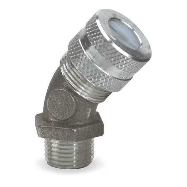 Cord Connector, 1/2 in., 45, Blue, Hubbell Wiring Device-Kellems, Mfr#: VHC1023