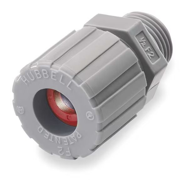 Liquid Tight Connector, 3/8 in., Red, Hubbell Wiring Device-Kellems, Mfr#: SHC1009CR